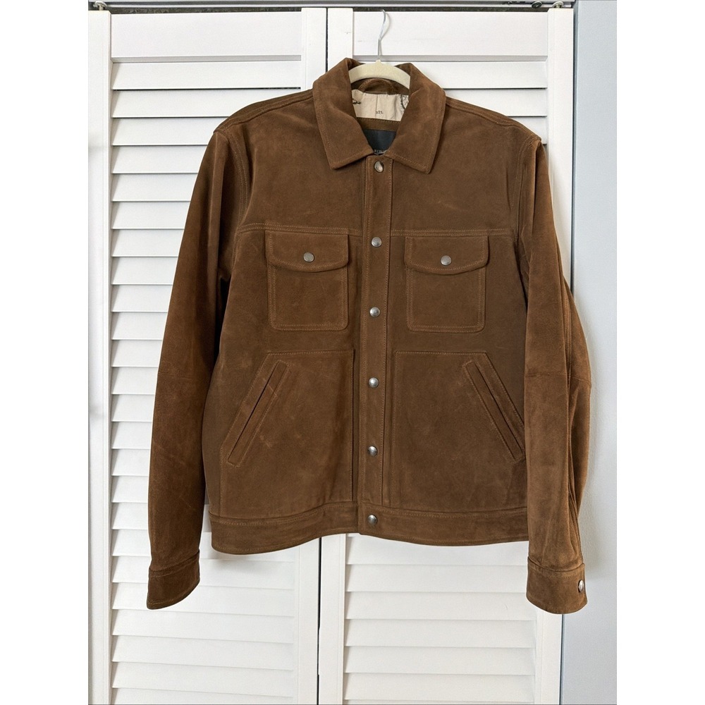 Banana Republic Brown Suede Button-Front Jacket